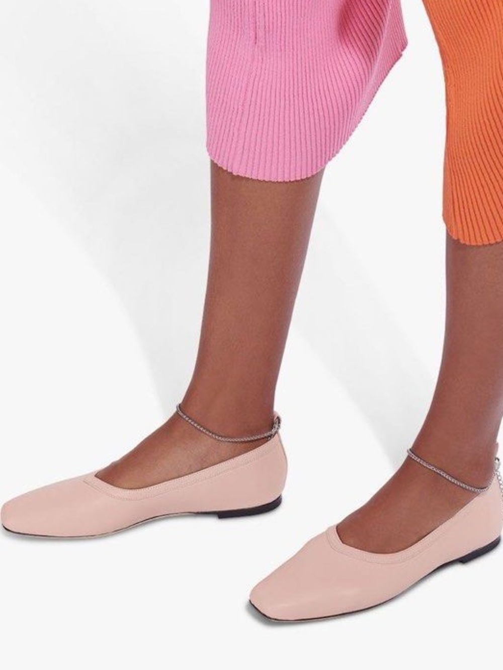 STAUD Mauve ANKLET BALLET FLATS IN BLUSH NUDE - Size 37 EU BNIB